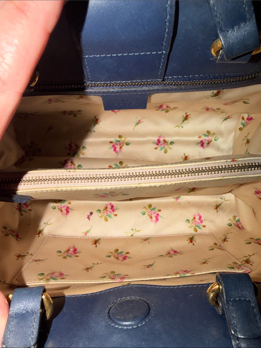 Gucci Small GG Marmont Matelassé Denim Pearl Tote Bag - Picture 2 of 16